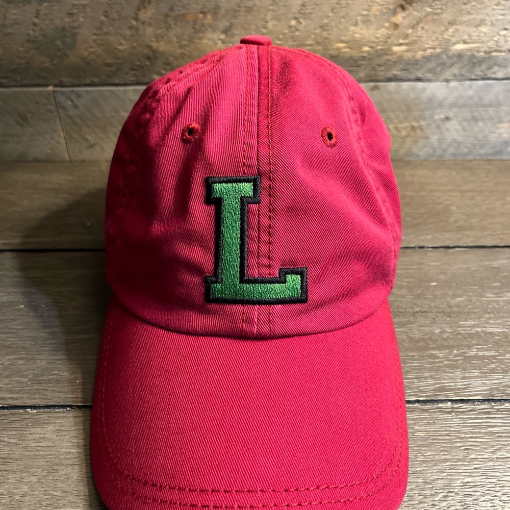 Lacoste Strapback Dad Hat Red Cap with Green Logo
